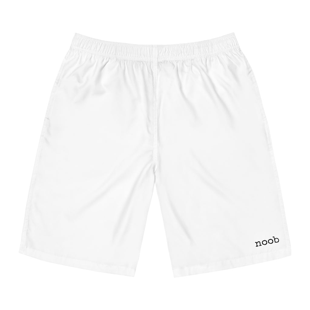 Noob Minimalist Men's Board Shorts — White Swim Trunks
