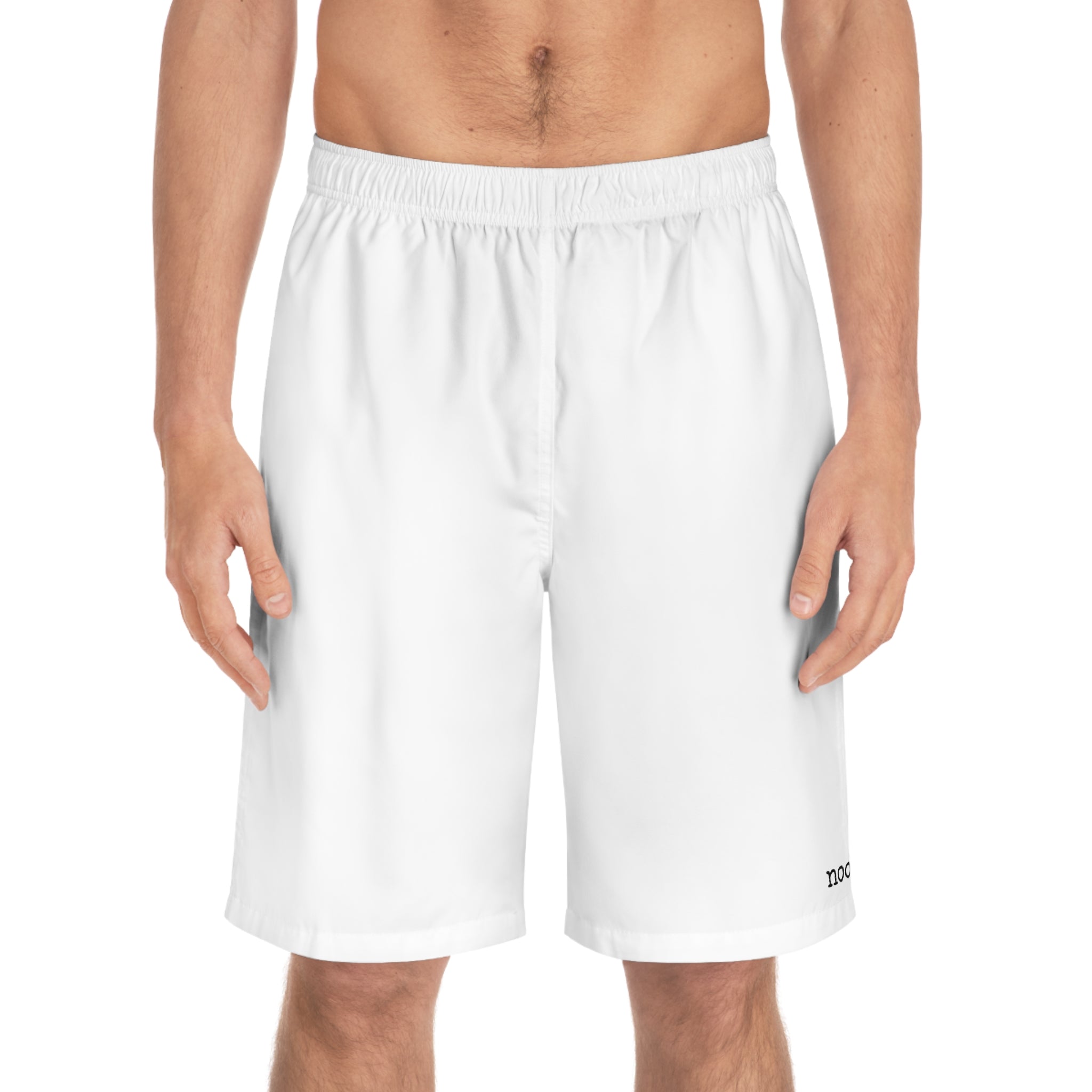 Noob Minimalist Men's Board Shorts — White Swim Trunks